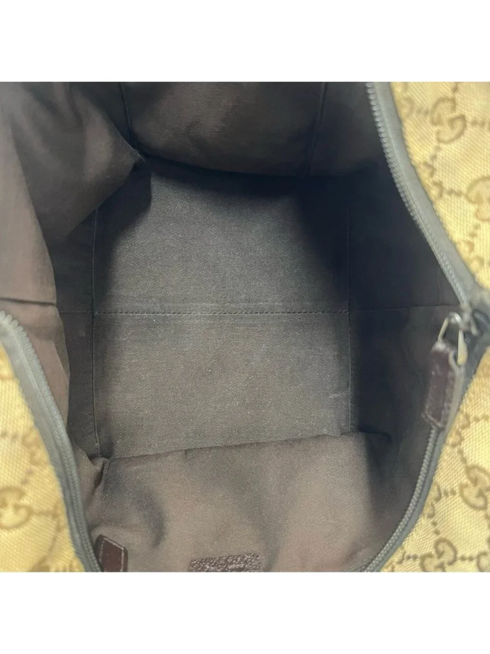 Gucci Sherry Line GG Logo Pattern Canvas Leather Handbag Mini Tote Brown